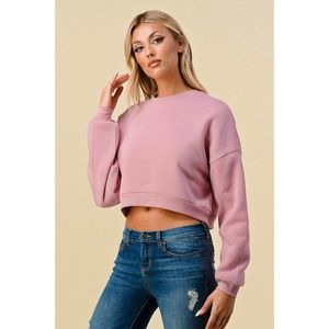 NWT Desert Rose Cropped Fleece Sweatshirt - Small